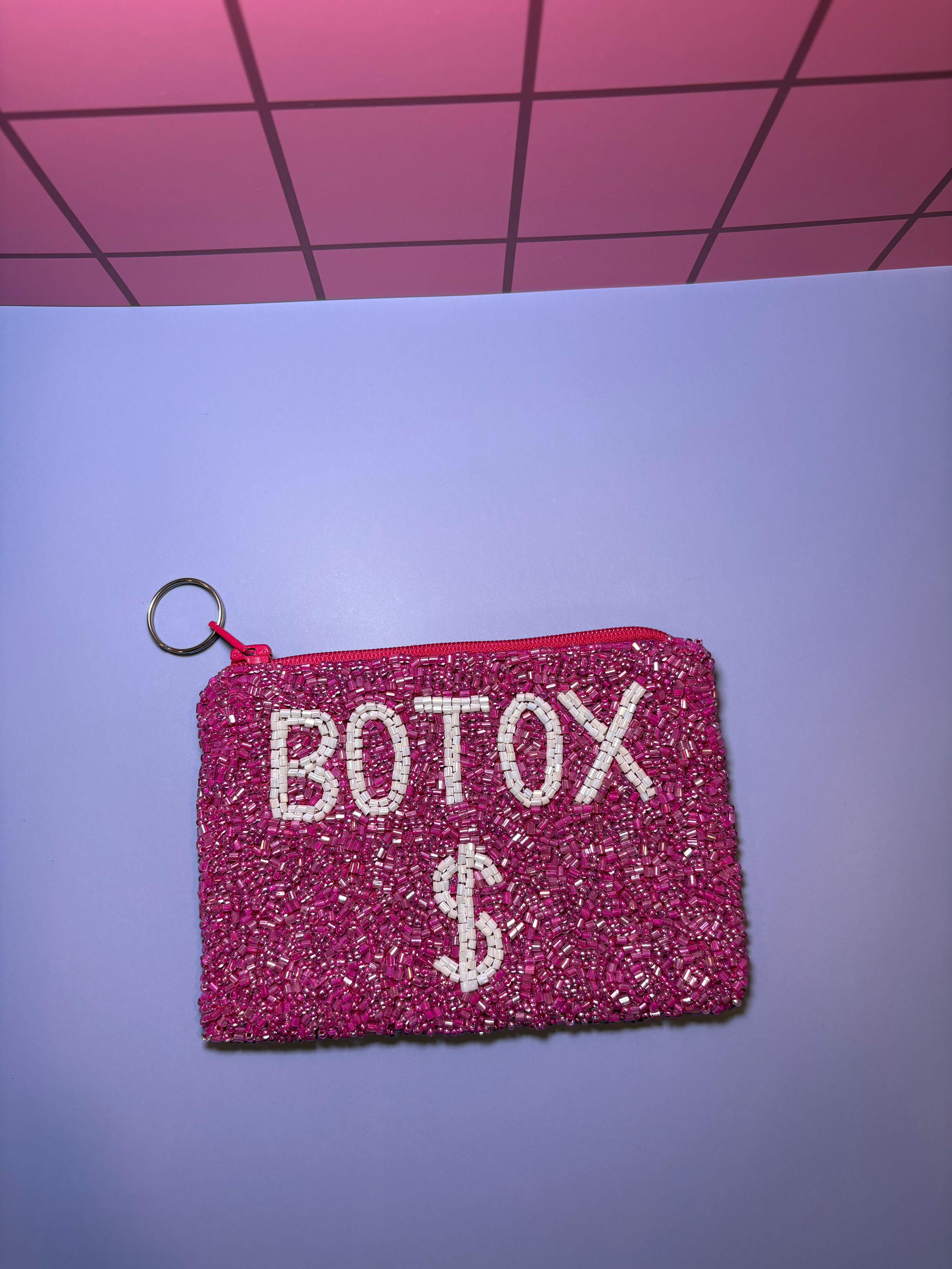 Botox $ - Beaded Pouch in red