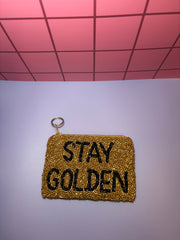 Stay Golden - Beaded Pouch