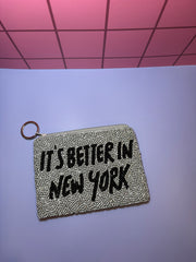 It's Better in New York - Beaded Pouch