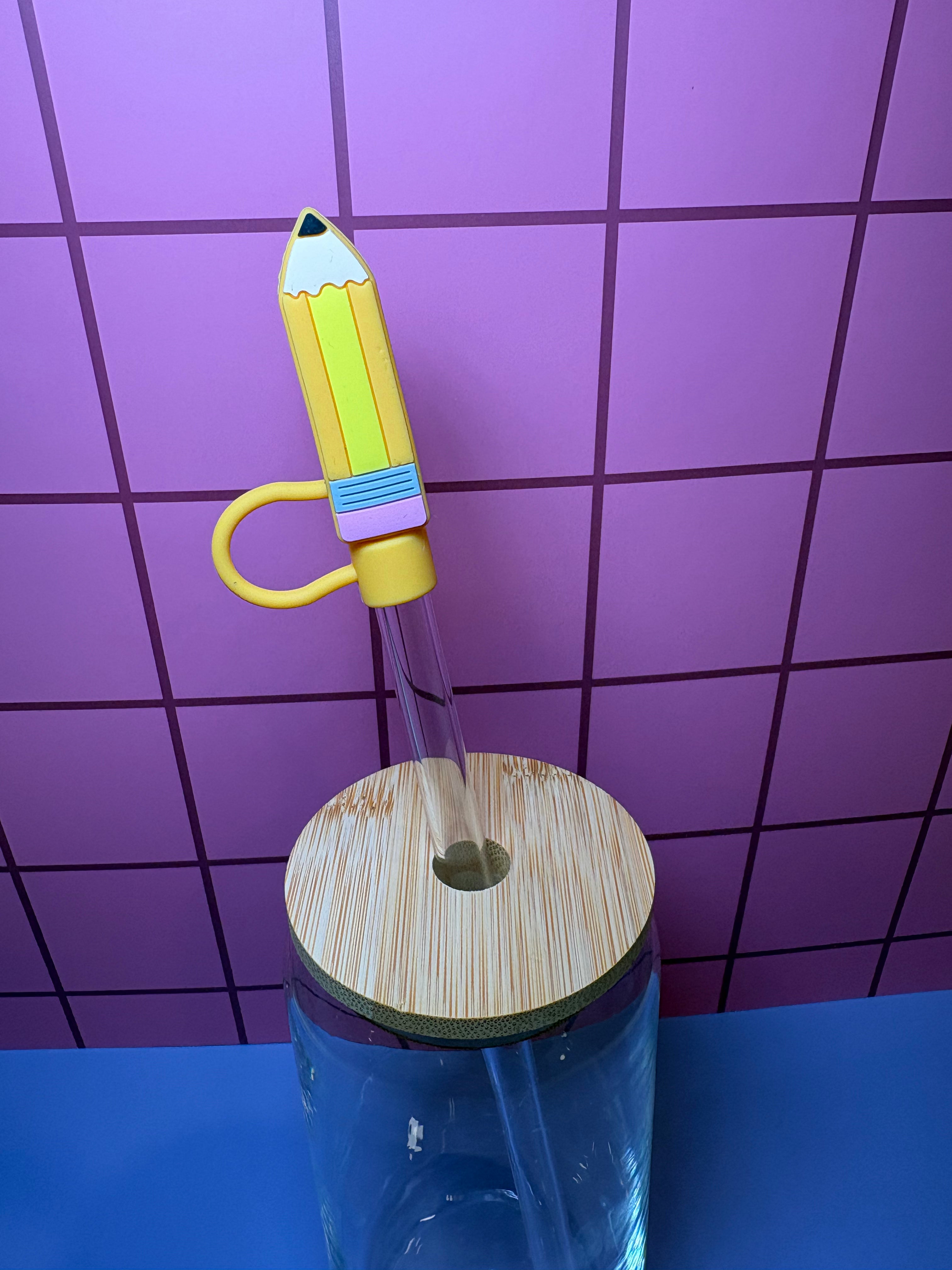 Yellow Pencil 3D Straw Topper