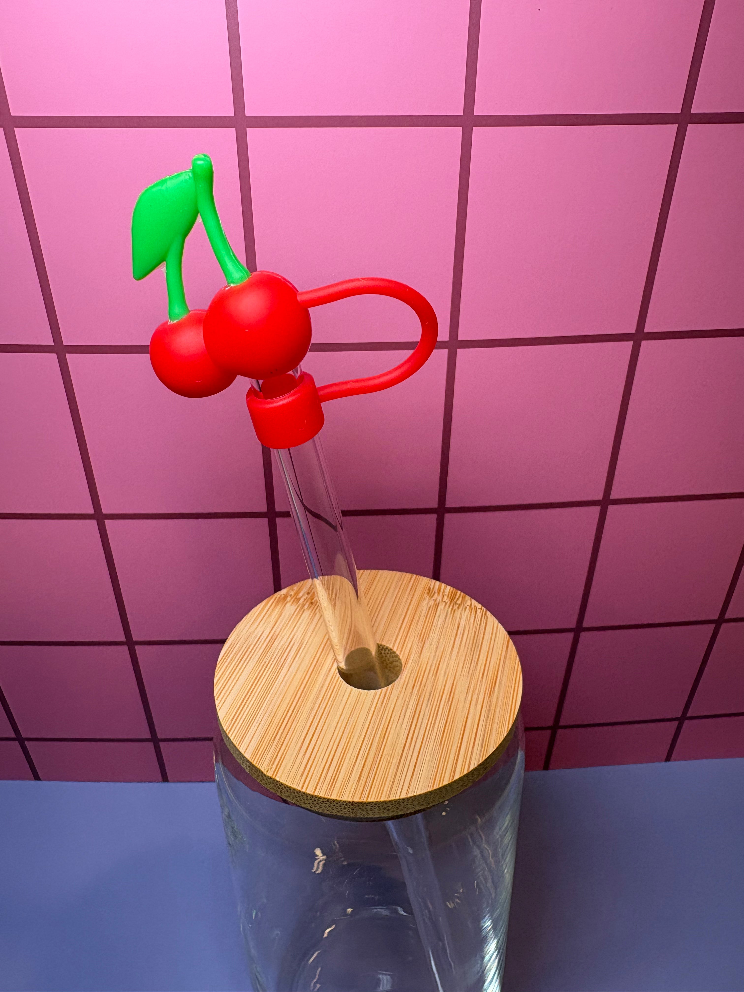 Cherries 3D Straw Topper