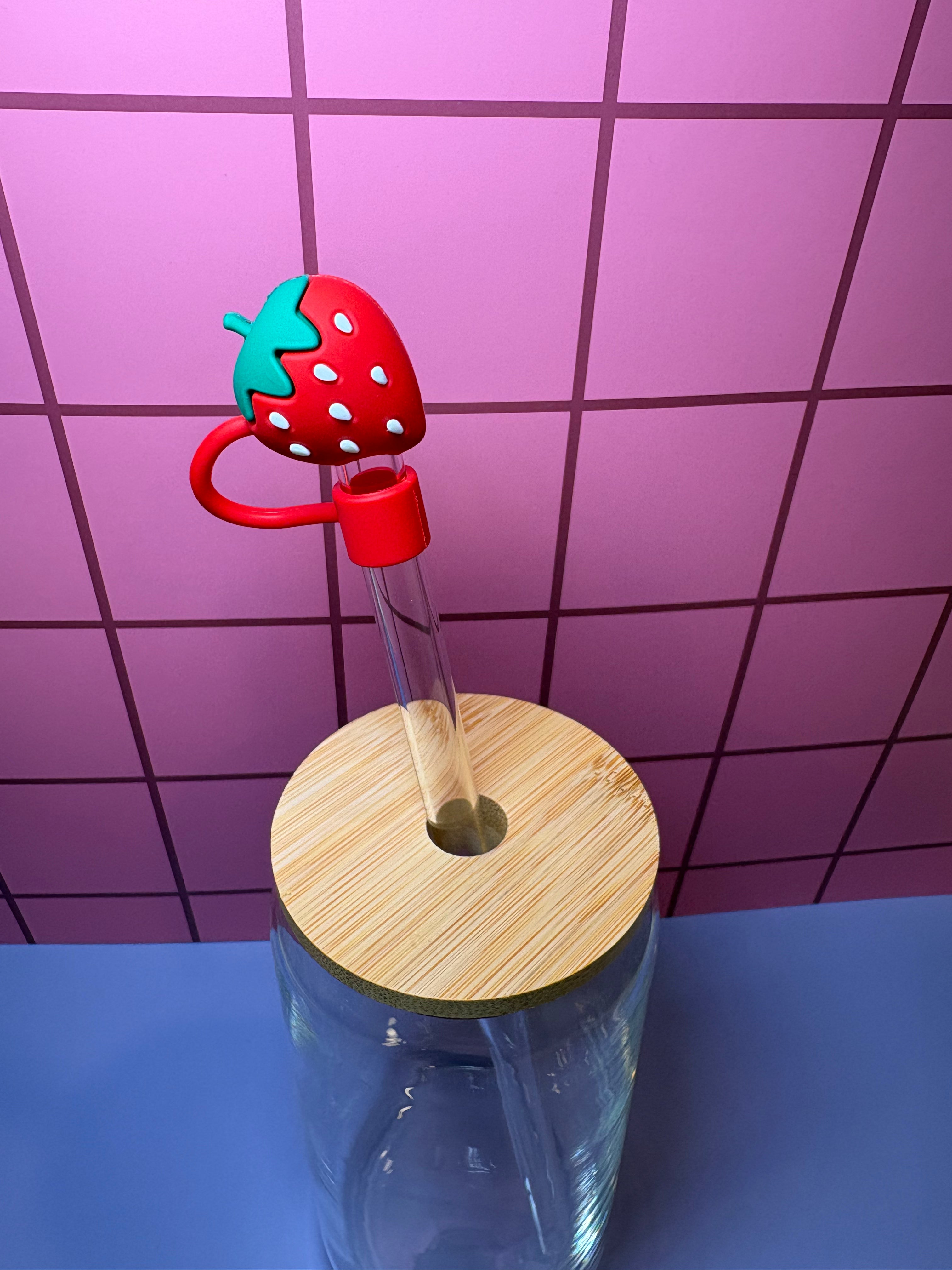 Strawberry 3D Straw Topper