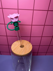 Pink Rose - 3D Straw Topper