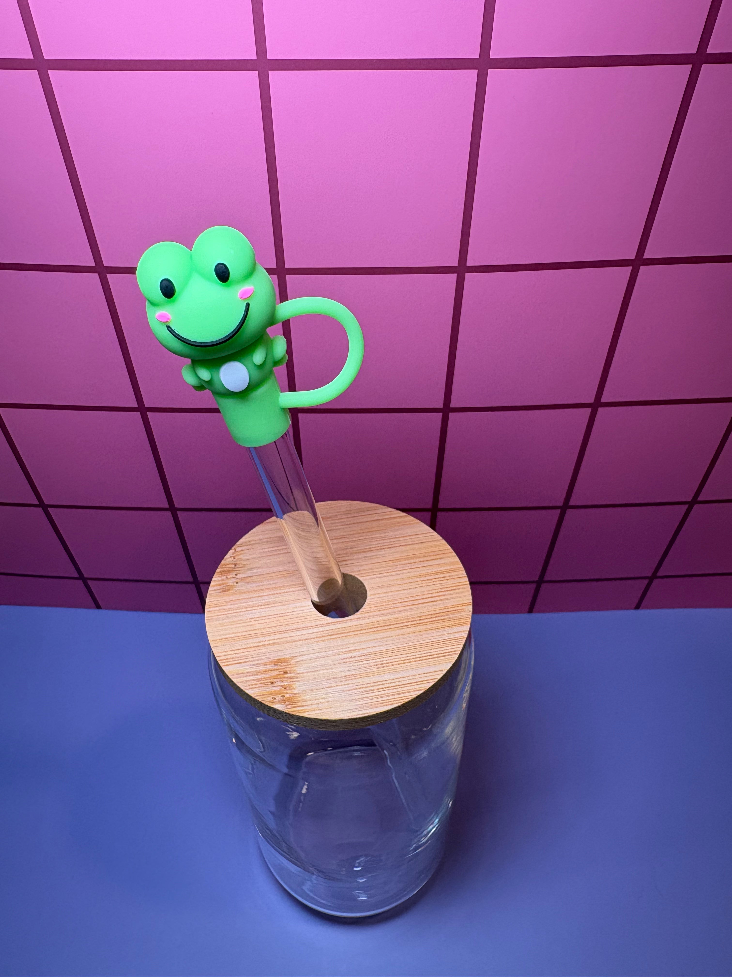 Smiling Frog 3D Straw Topper