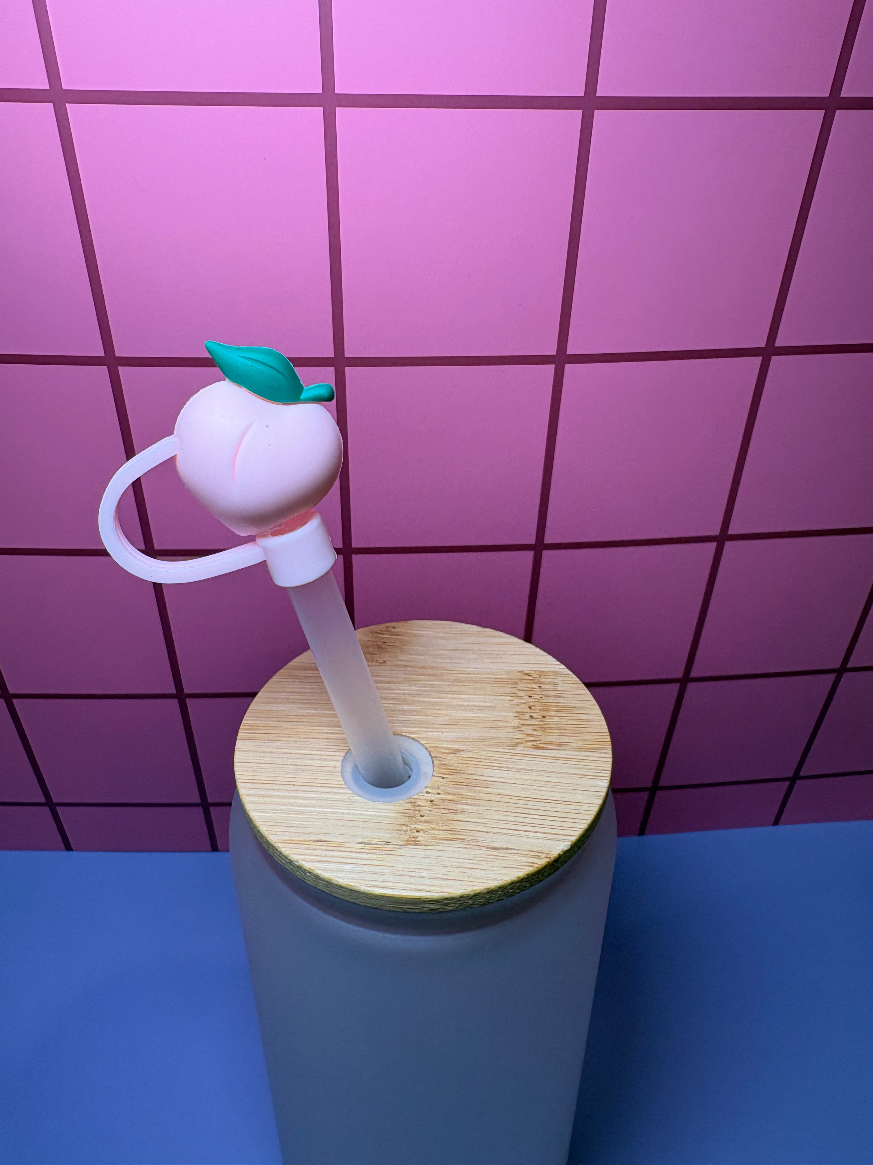 Pink Peach 3D Straw Topper