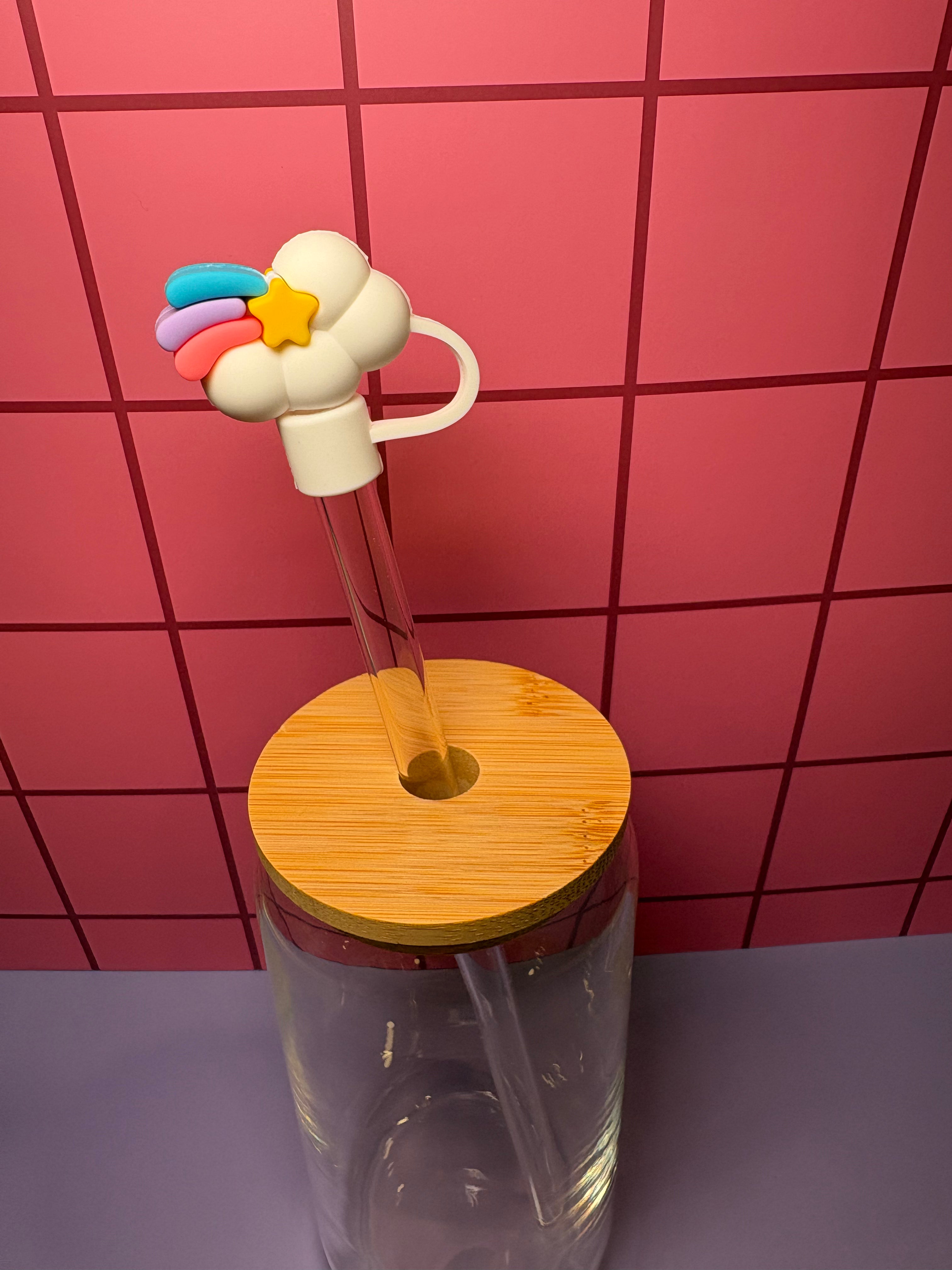 Rainbow Shooting Star 3D Straw Topper