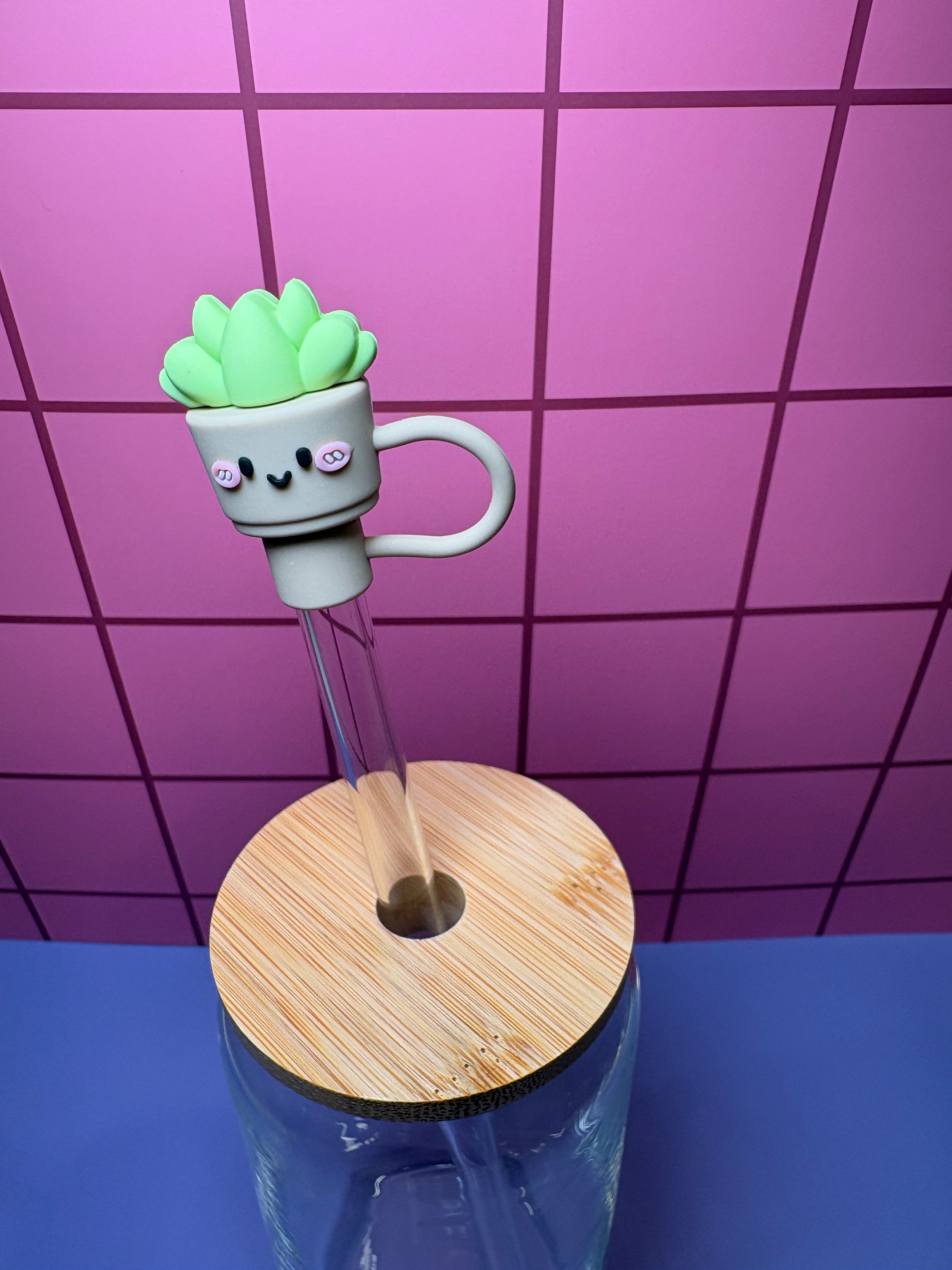 Smiling Plant 3D Straw Topper