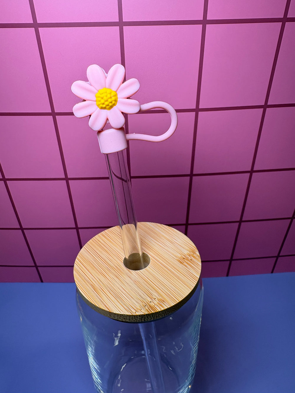 Pink Daisy - 3D Straw Topper