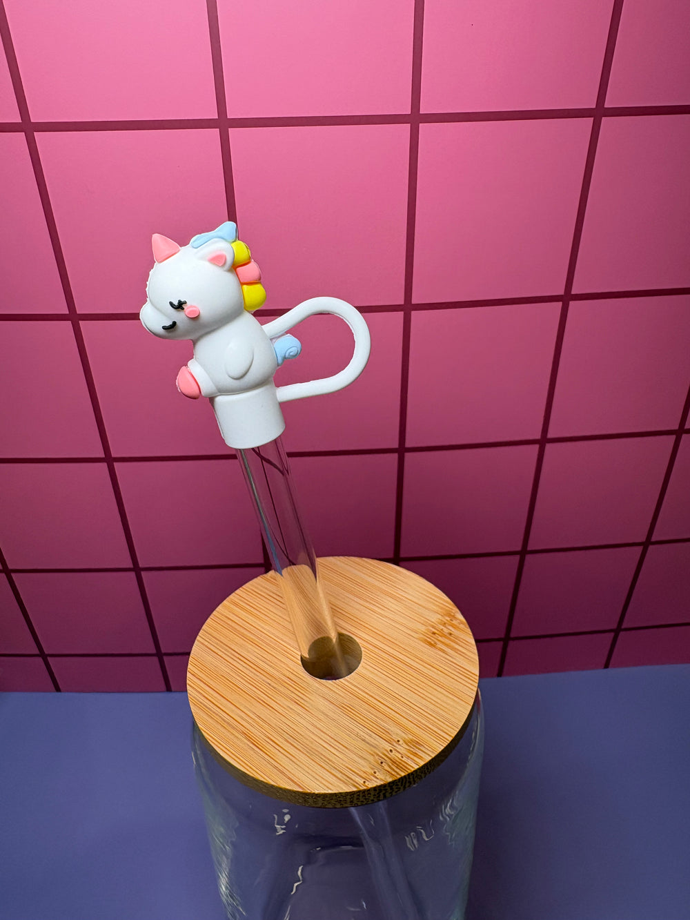 White Unicorn - 3D Straw Topper