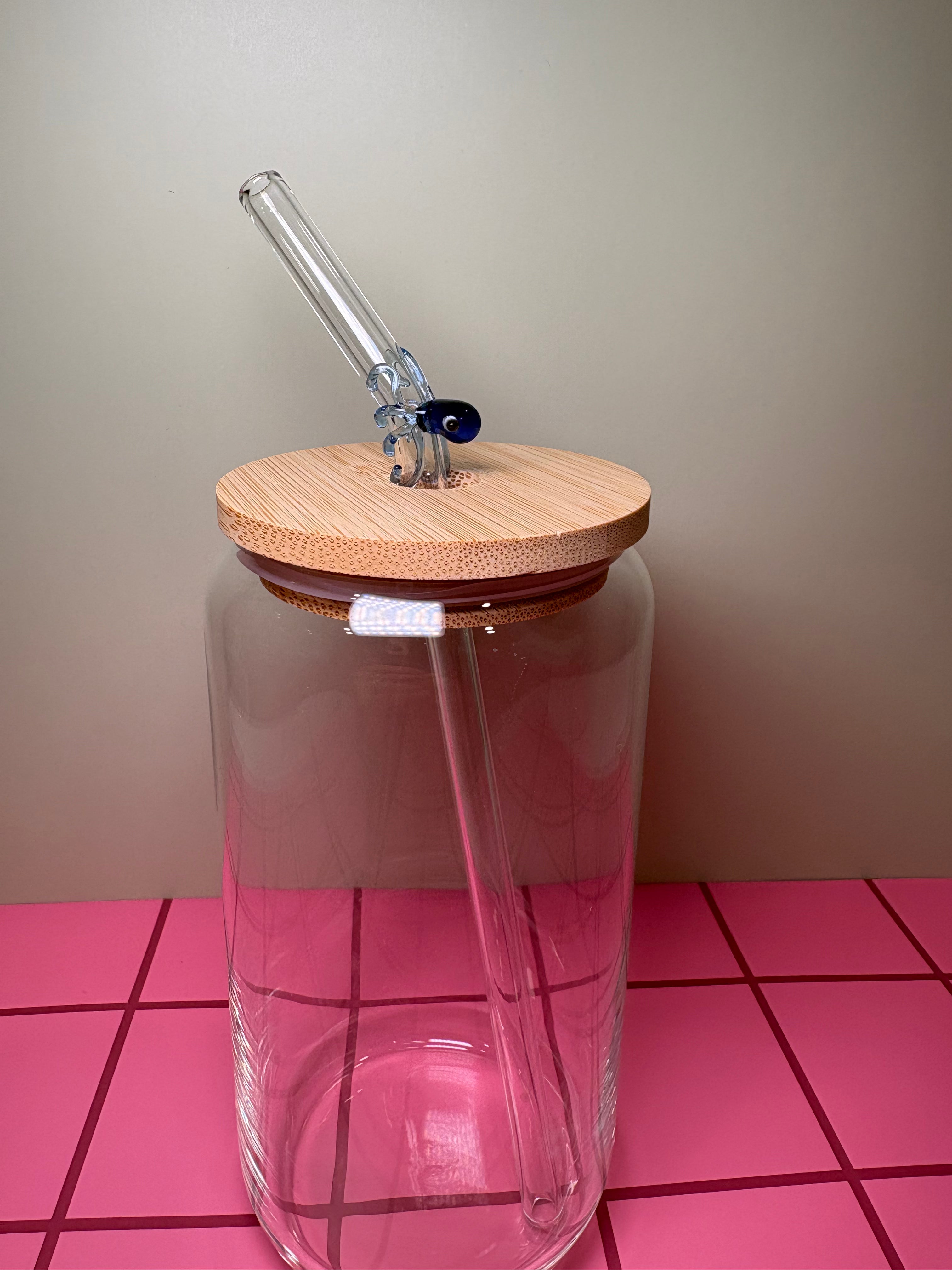 Octopus Glass Straw Glass Straws in blue