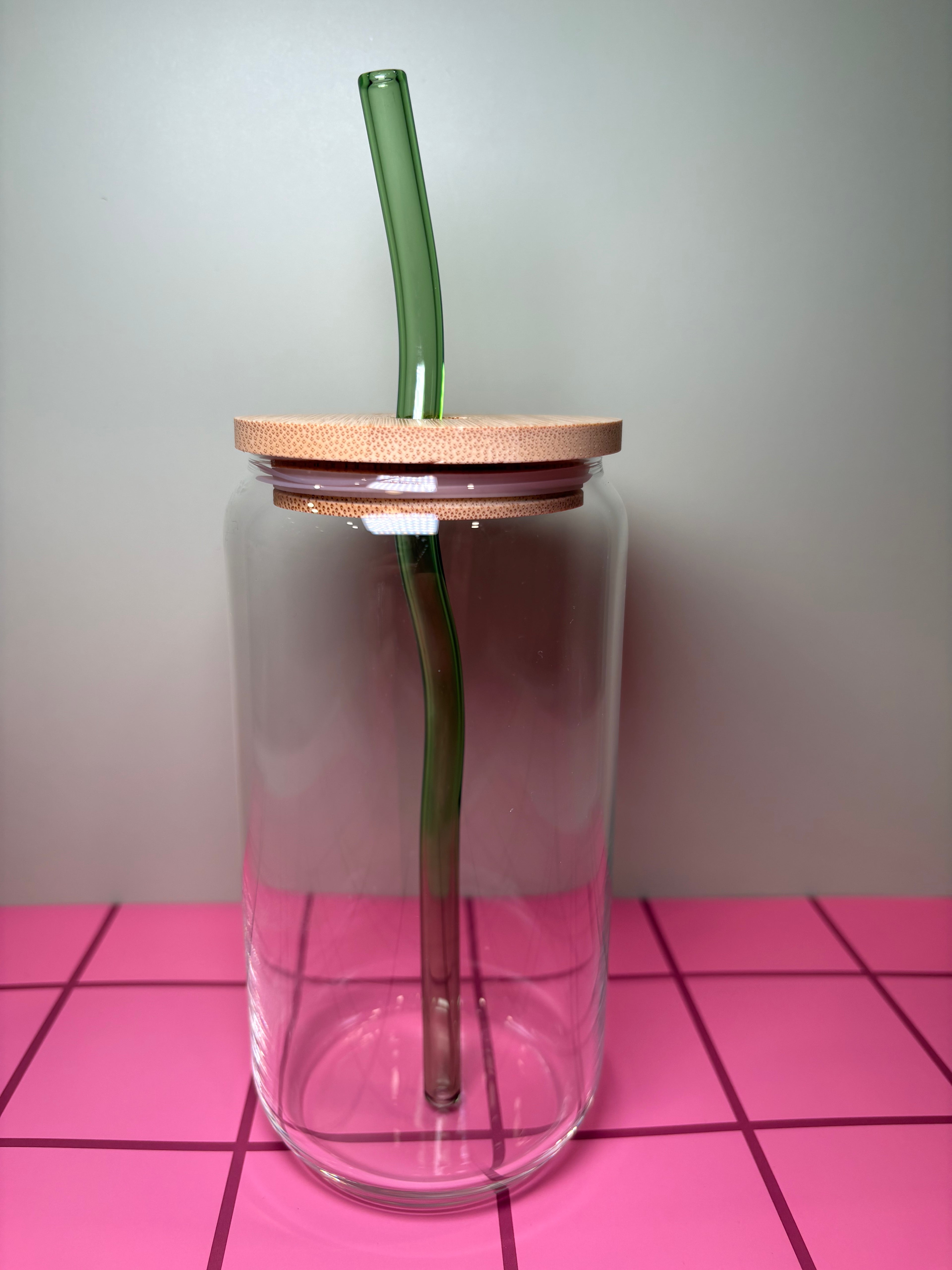 Wavy Glass Straw Glass Straws in blue