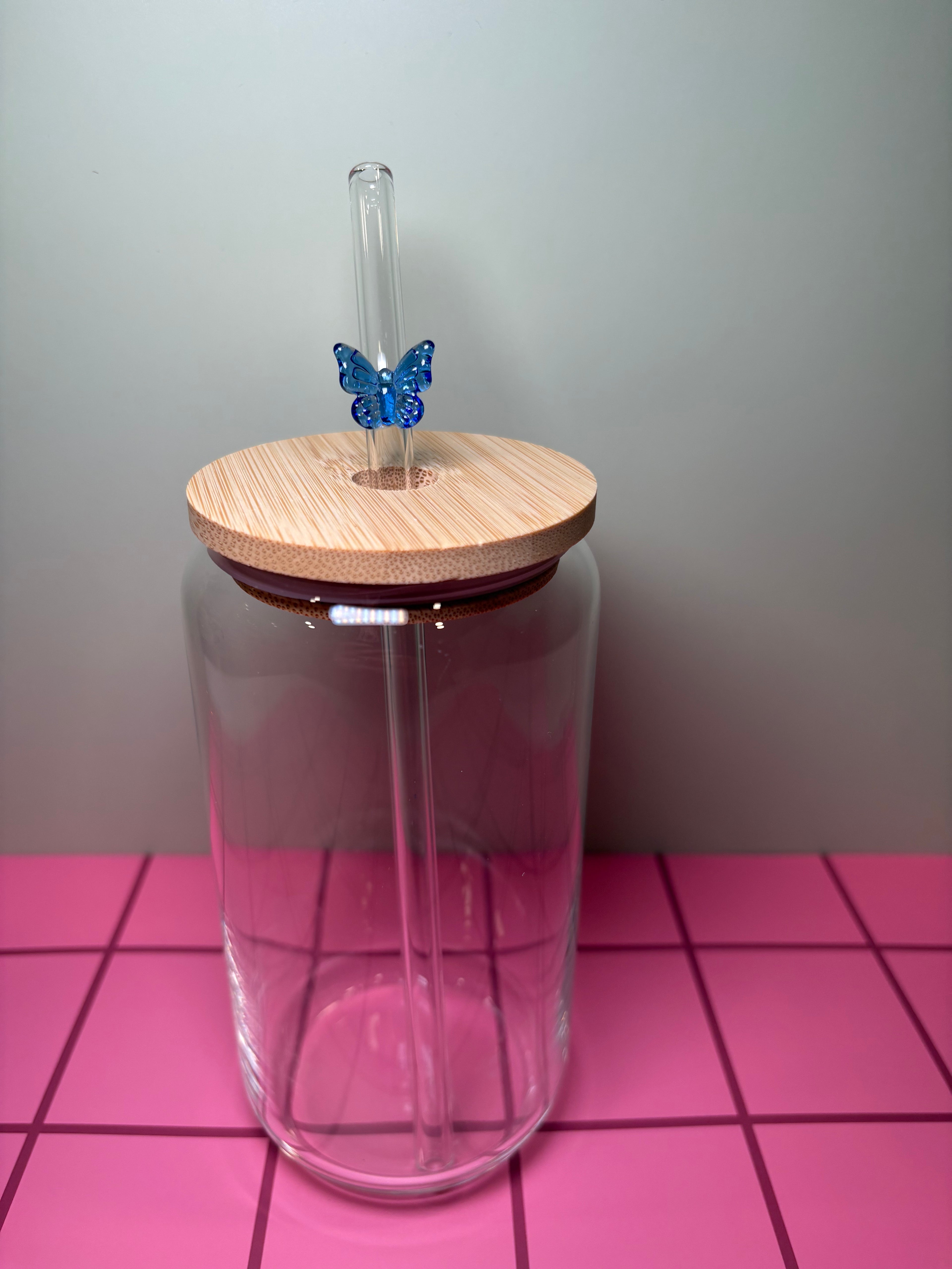 Butterfly- Glass Straw Glass Straws in purple