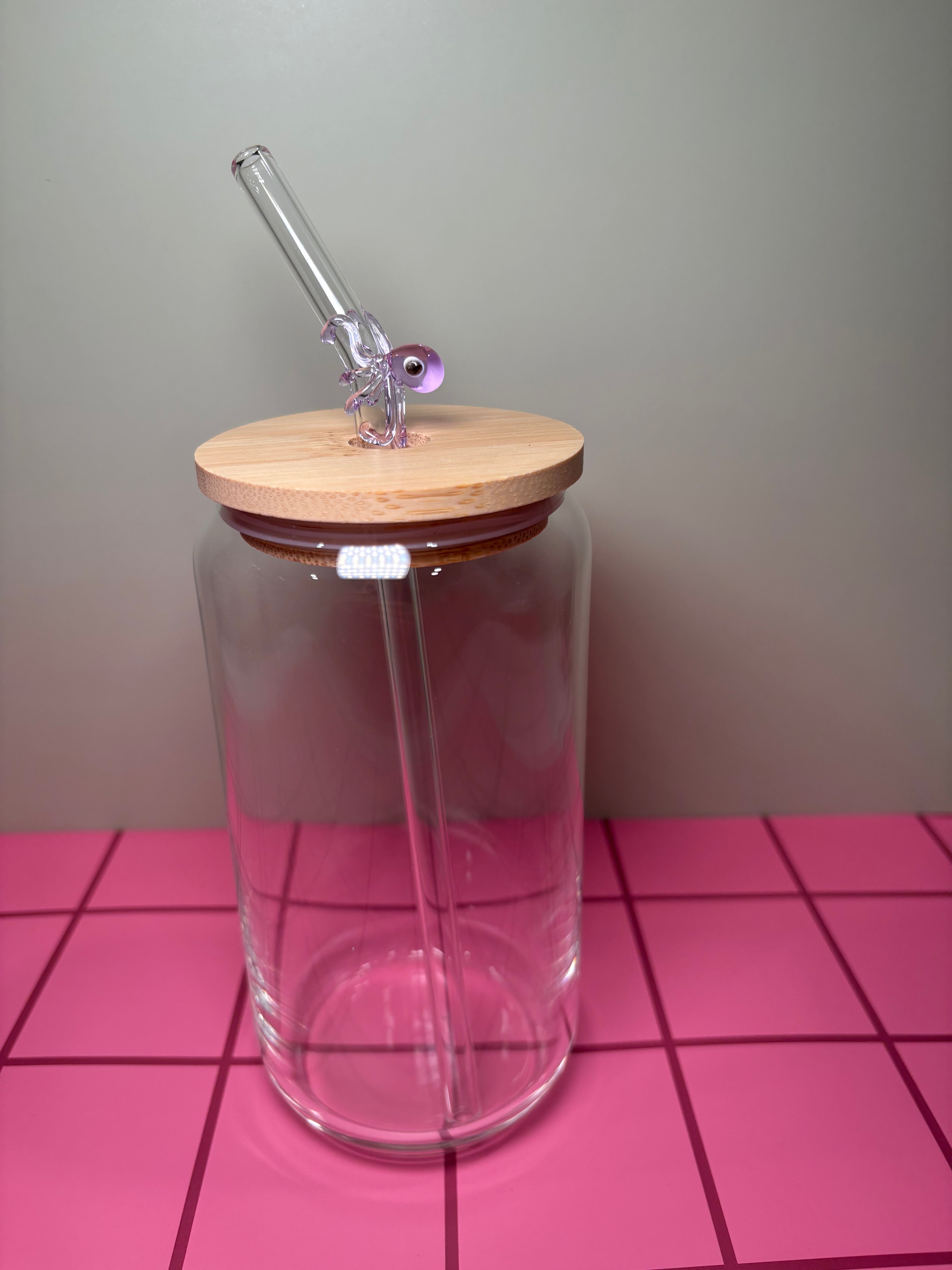 Octopus Glass Straw Glass Straws in green