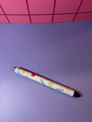 White and Blue School Icons - Pen