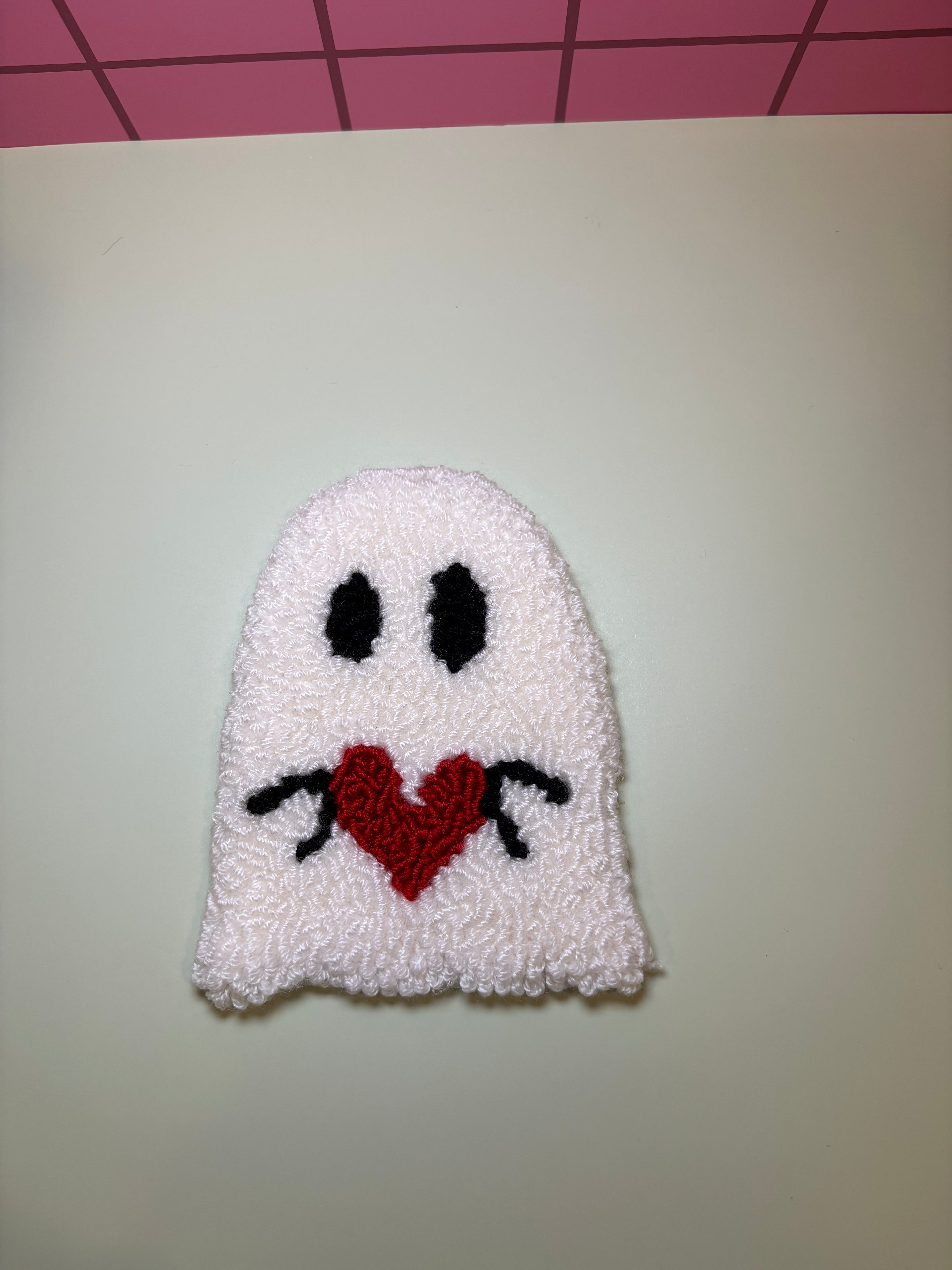 Valentine Ghost Rug Drink Coaster