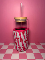 Large Hot Pink Bows - Cup Koozie