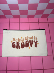 Being Kind is Groovy - Standard Canvas Pouch