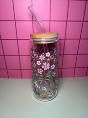 Spring Floral  - 20 Oz Glass Can