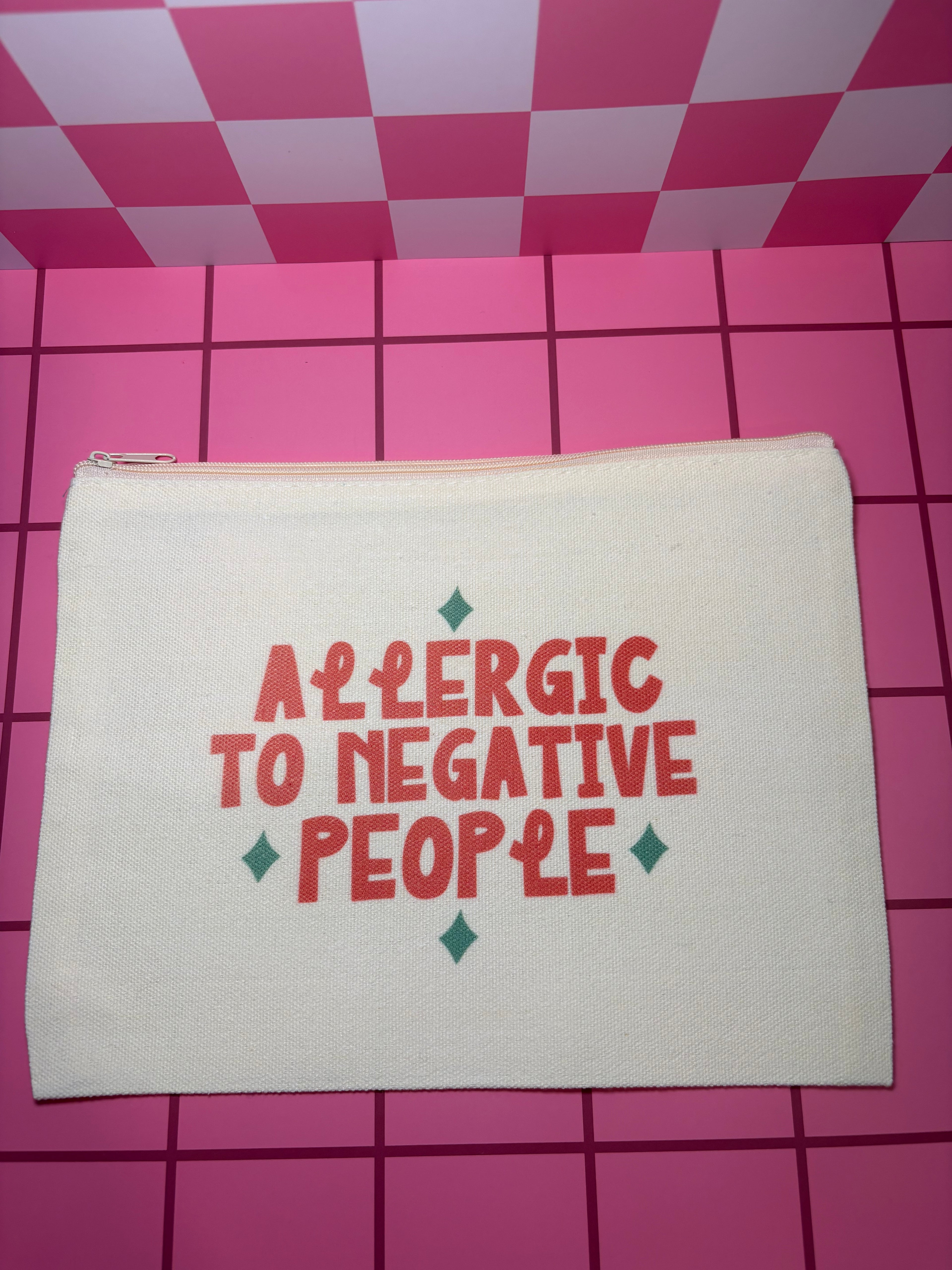 Allergic to Negative People Medium Canvas Pouch
