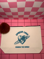 Spread Love, Change the World - Large Canvas Pouch