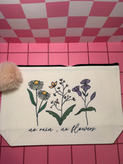 No Rain, No Flowers - Large Canvas Pouch