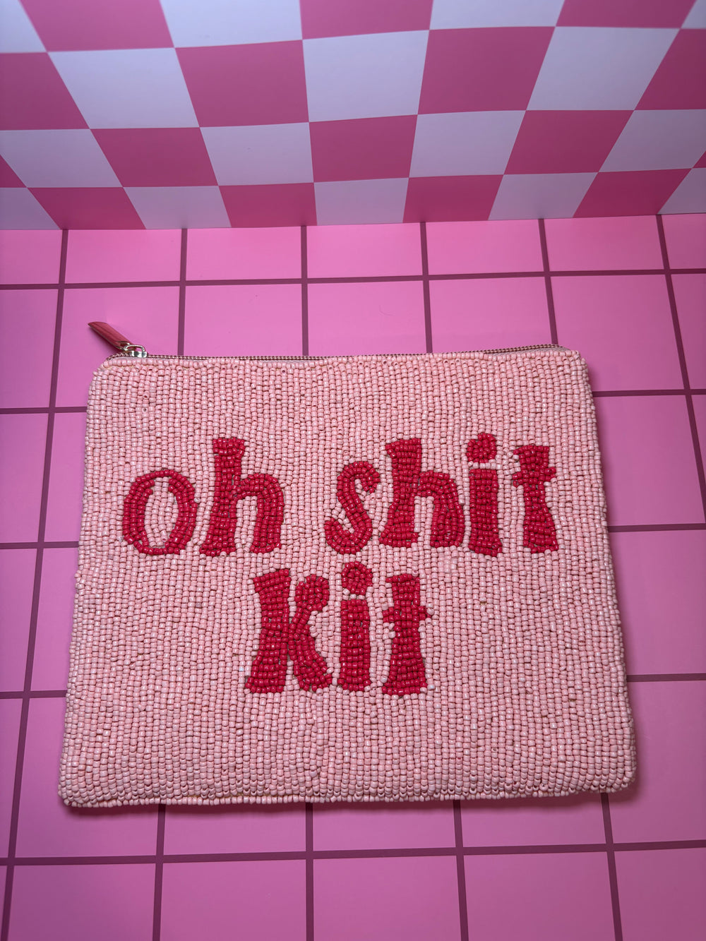 Oh Shit Kit - Large Beaded Pouch