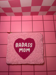 XL Badass Mom - Beaded Pouch
