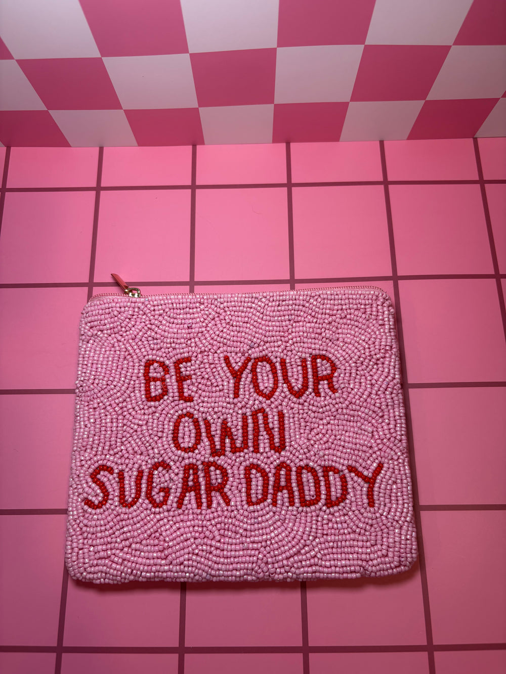 Be Your Own Sugar Daddy - Medium Beaded Pouch