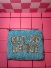 XL Out of Office (Pearl) - Beaded Pouch