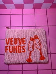 XL Veuve Funds- Beaded Pouch