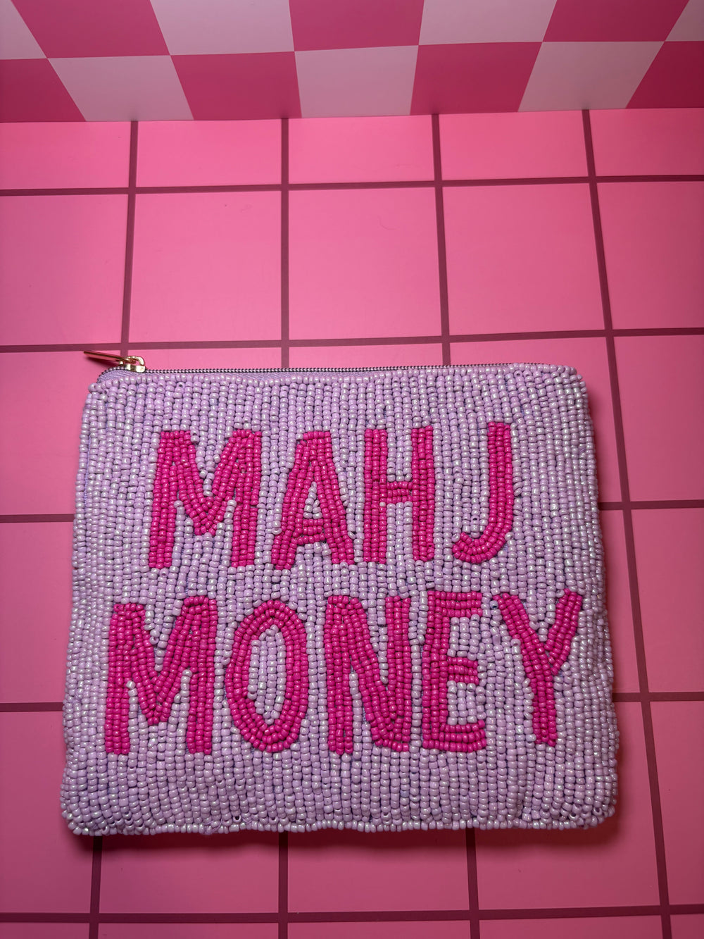 Mahj Money - Medium Beaded Pouch