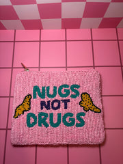 XL Nugs not Drugs - Beaded Pouch