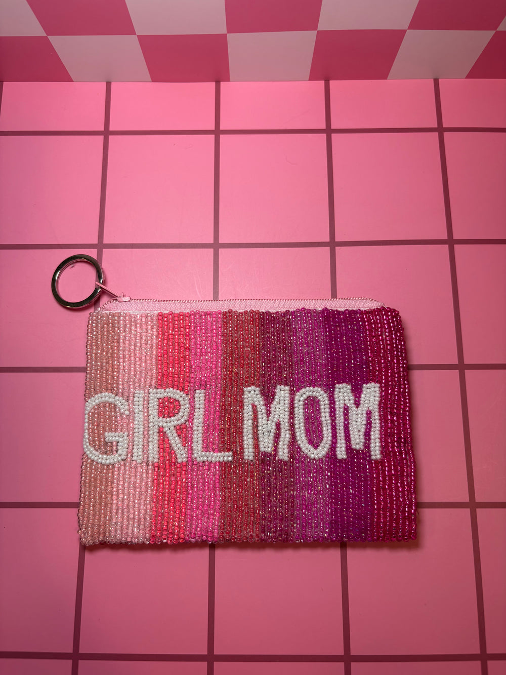 Girl Mom - Small Beaded Pouch