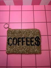Coffee $- Beaded Pouch
