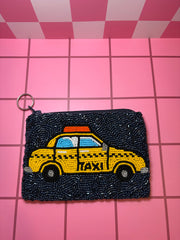 NYC Taxi - Beaded Pouch