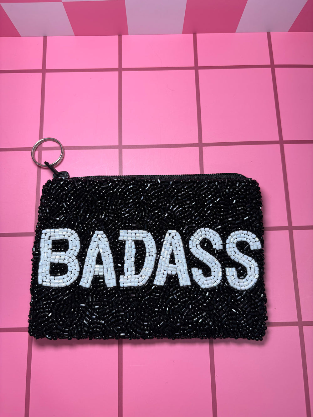 Badass - Small Beaded Pouch