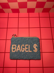 Bagel $ - Beaded Pouch