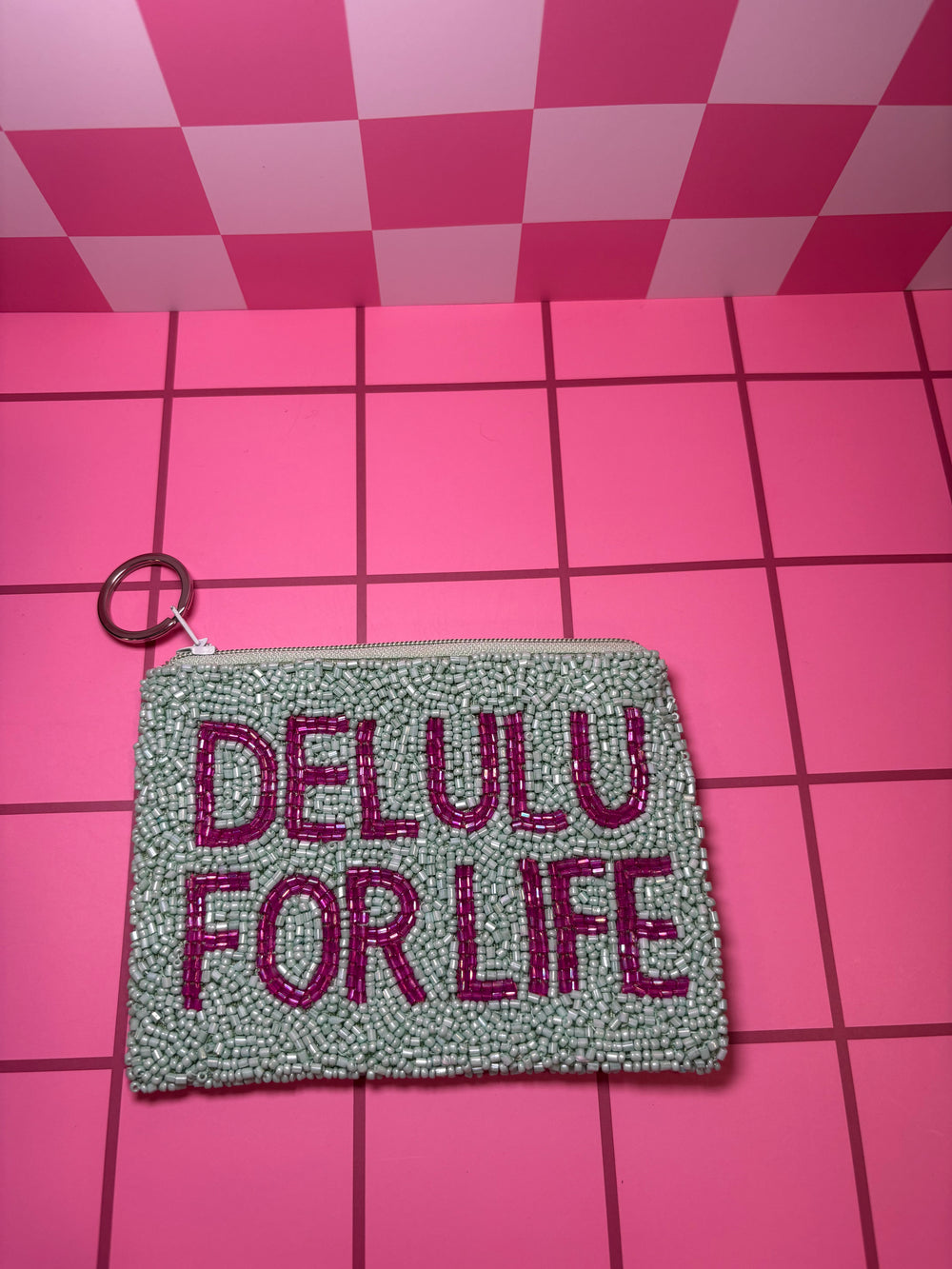 Delulu For Life - Small Beaded Pouch