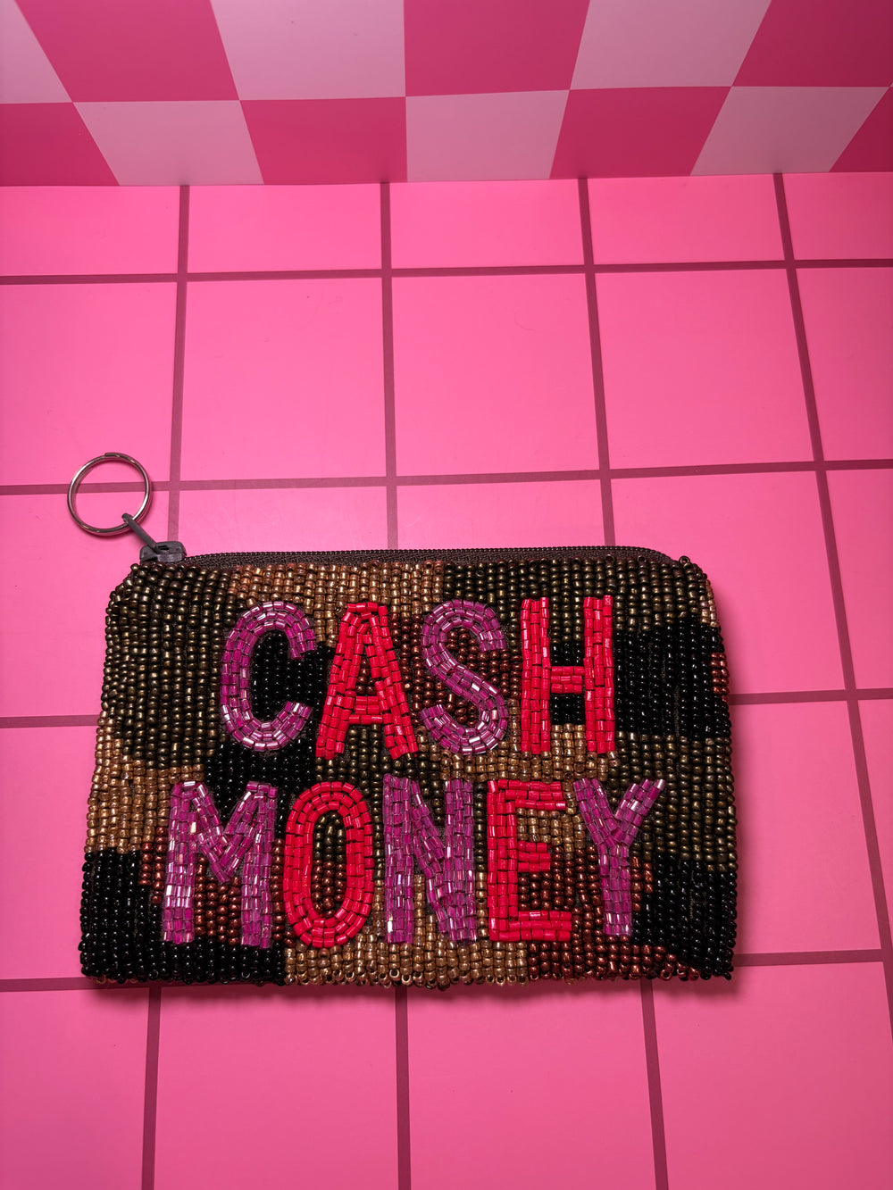 Camo Cash Money - Small Beaded Pouch