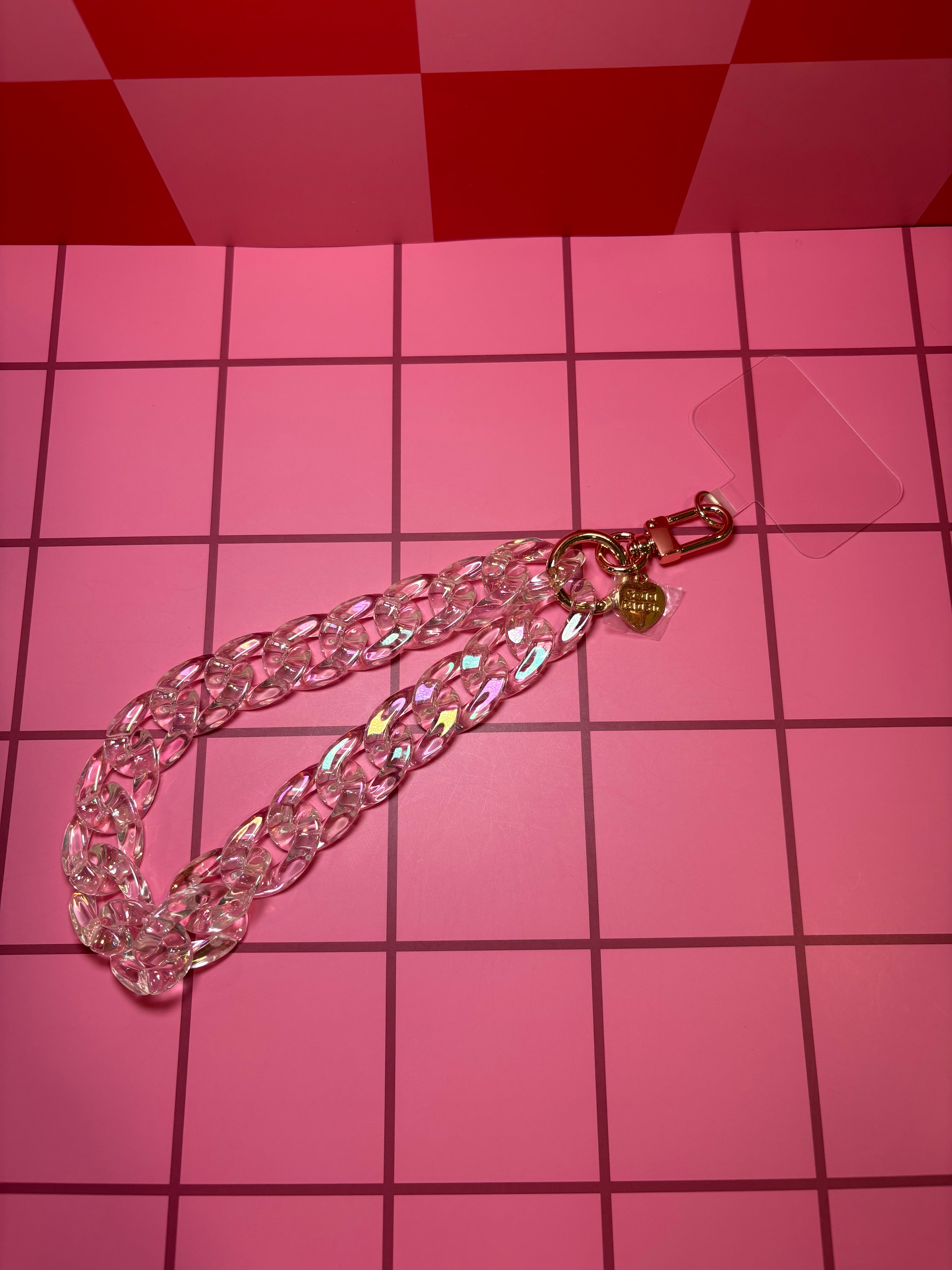 Clear Iridescent - Phone Wristlet