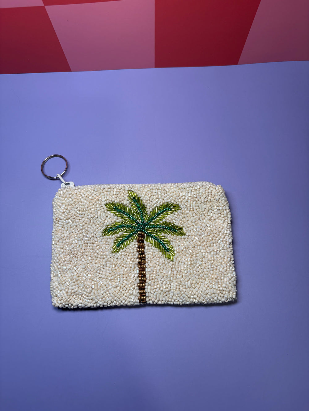 Palm Tree - Small Beaded Pouch