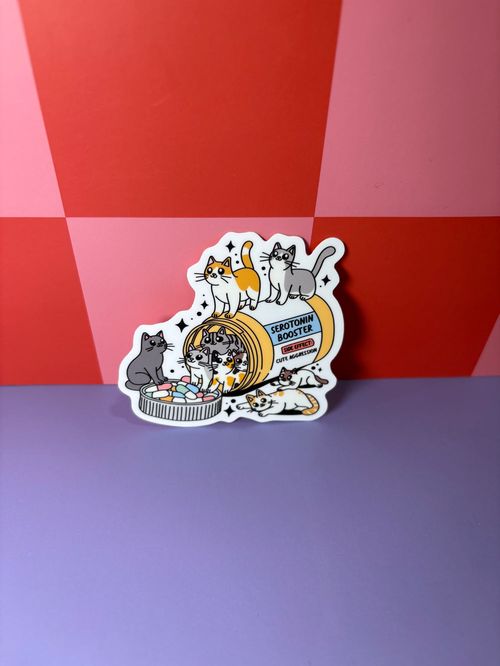 Serotonin Booster Cats - Sticker