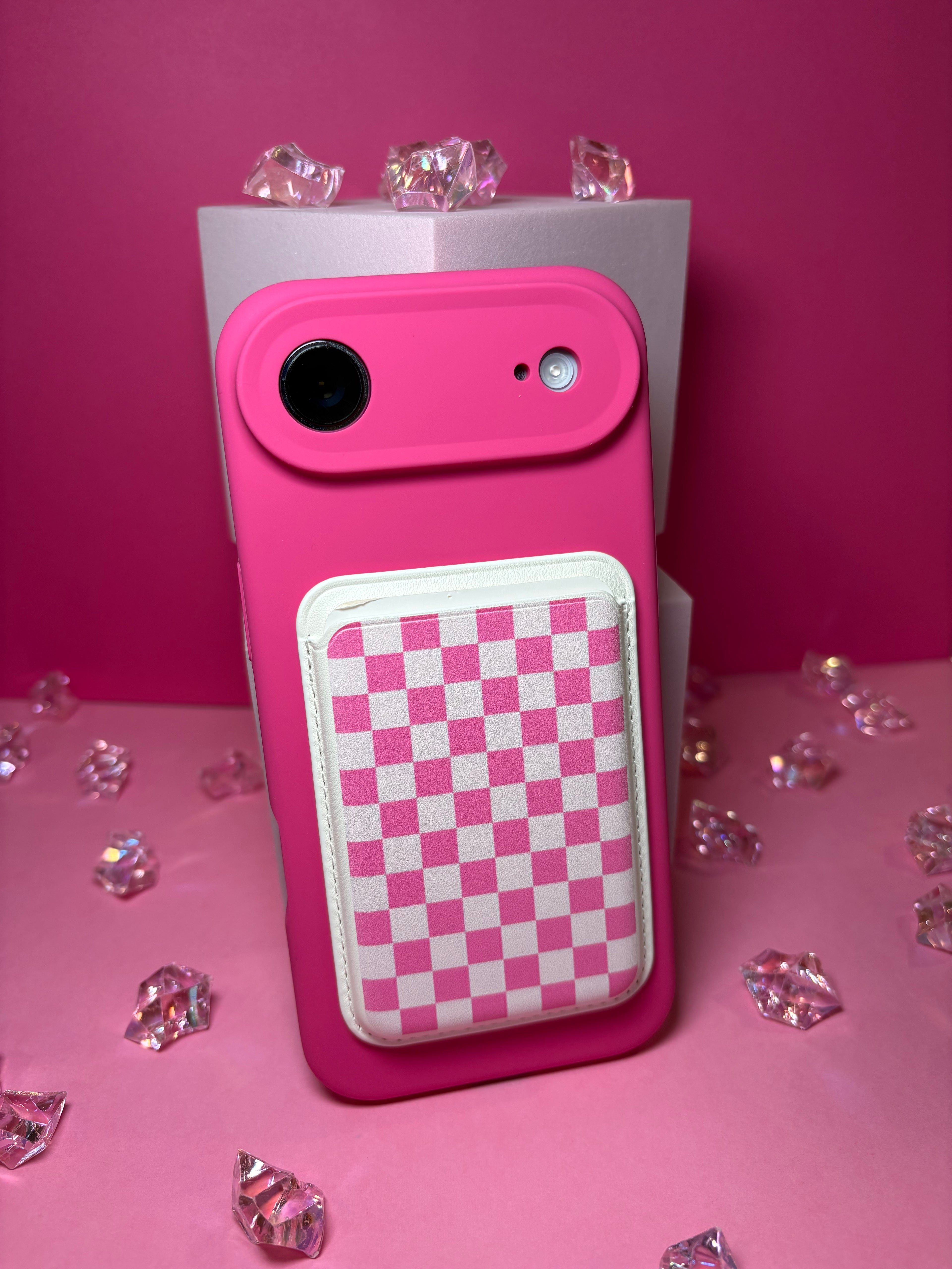 Pink Checkered - MagSafe Wallet