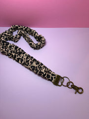 Beige Leopard - Scrunchie Lanyard