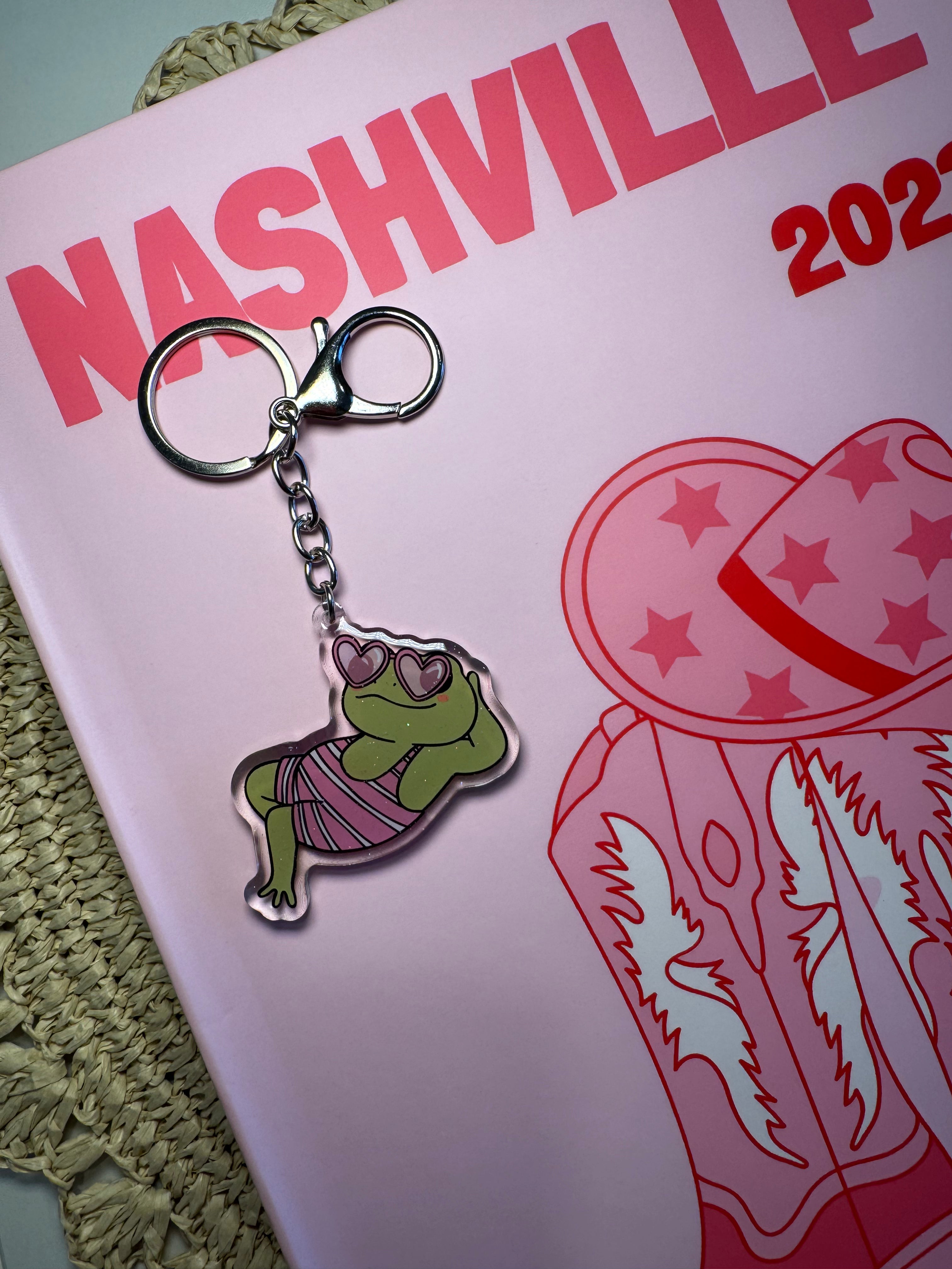 Girly Frog - Keychain – Please note that the keychain does have glitter