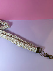 Brown and White Checker - Scrunchie Lanyard