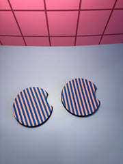 Pink & Blue Striped - Car Coaster (Pack of 2)