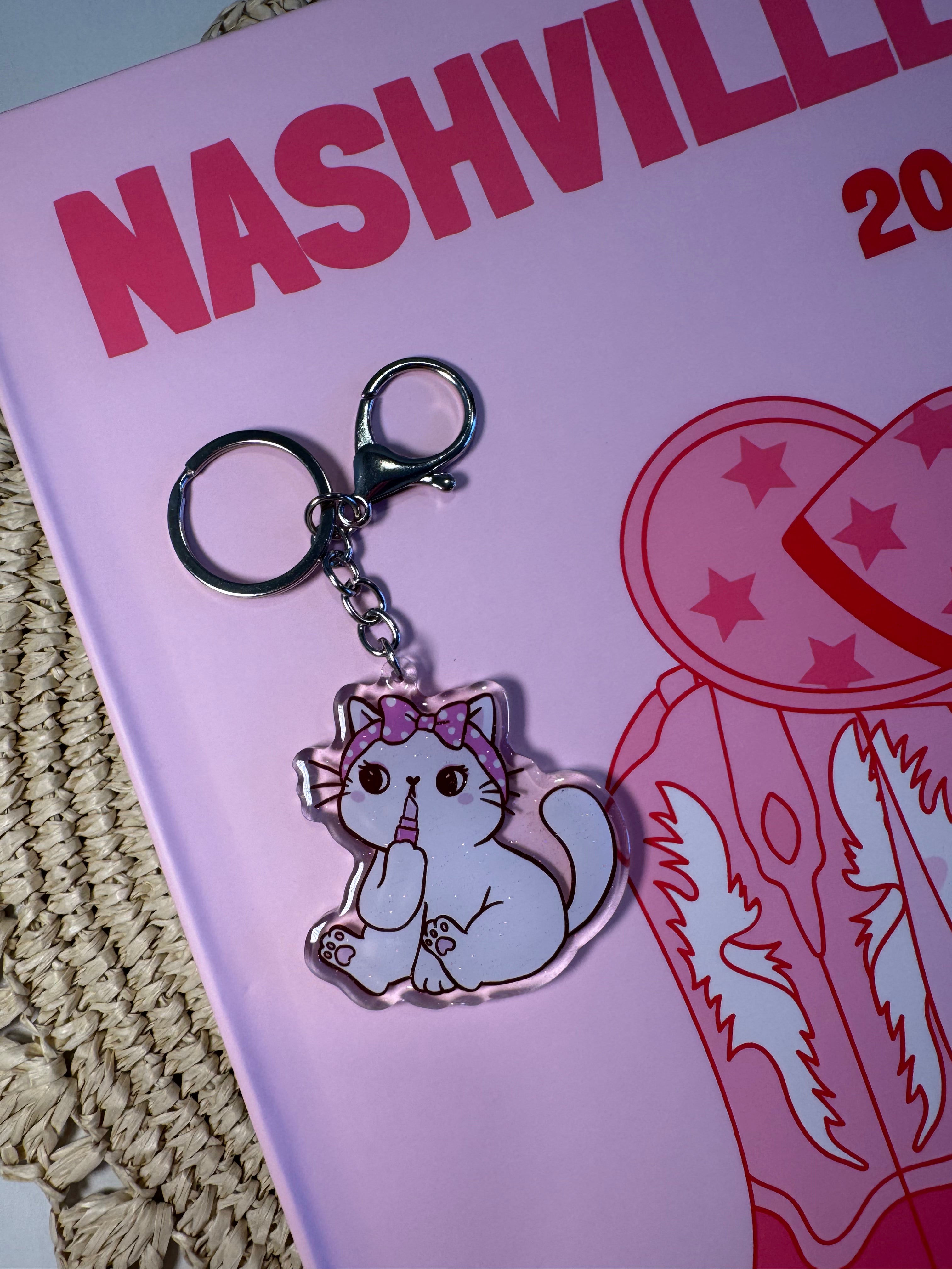 Diva Cat - Keychain – Please note that the keychain does have glitter