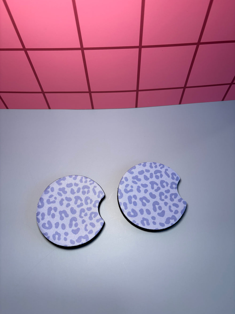 Purple Cheetah - Car Coaster (Pack of 2)