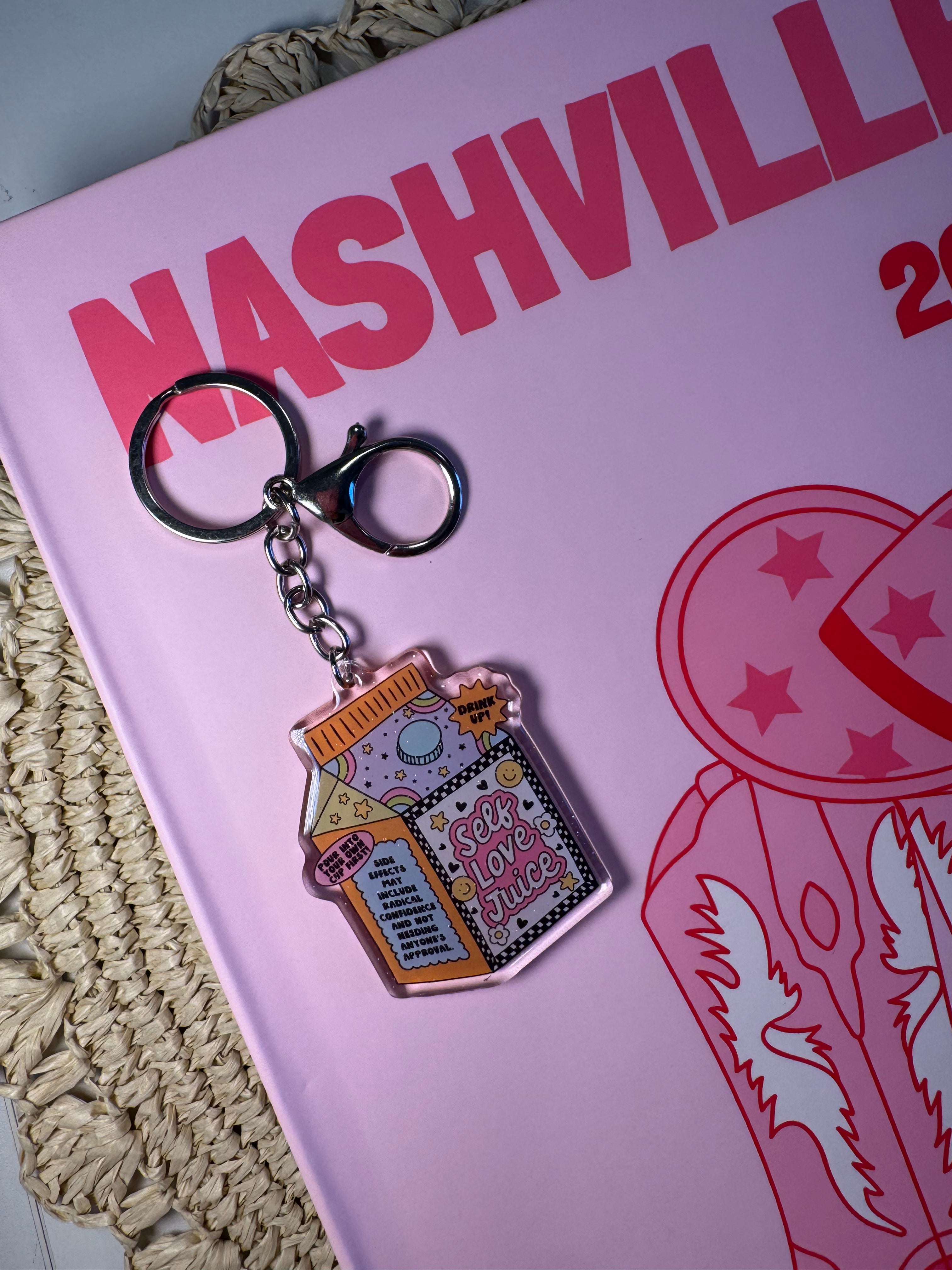 Self Love Juice - Keychain – Please note that the keychain does have glitter